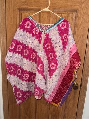 Floral Pink Patchwork Boho Kaftan